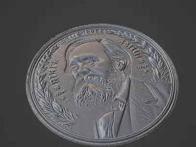 Engels Medallion 3D print model