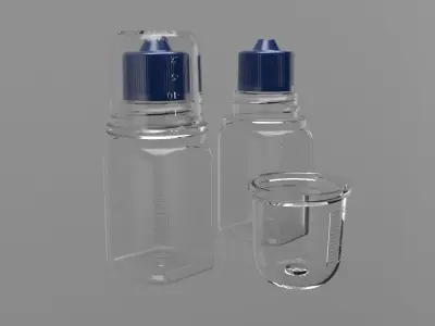 30 cc Double Capped Bottle 3D model