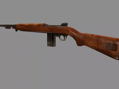 M1 Carbine C127H Luger 19 Low-poly 3D Model Low-poly 3D model