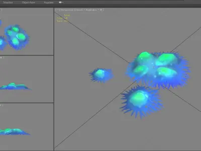 Cartoon spider eggs - blue worm Low-poly 3D model