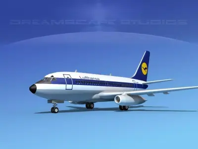 Boeing 737-100 Lufthansa 3D model