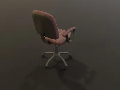 gaming gamer chair Old office style little dirty texture Free low-poly 3D model