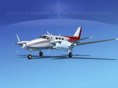 Beechcraft King Air C90 V09 3D model