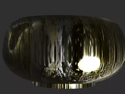 Metal bowl in color likes stone  Low-poly 3D model