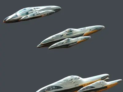 Starship space  scifi  game space Low-poly printable Low-poly  Low-poly 3D model