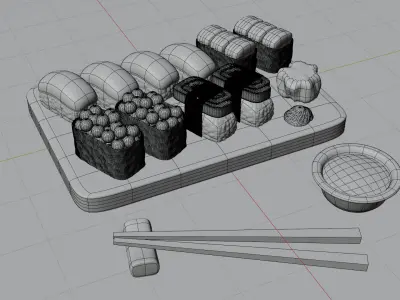 Sushi Platter 3D model