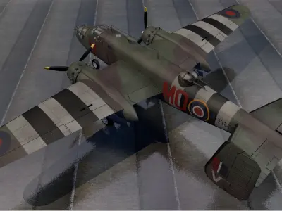 North American Mitchell Mk-2 - RAF 3D model