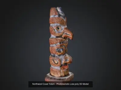 Totem Poles Bundle - Photorealistic Low-poly 3D Model Collection 
