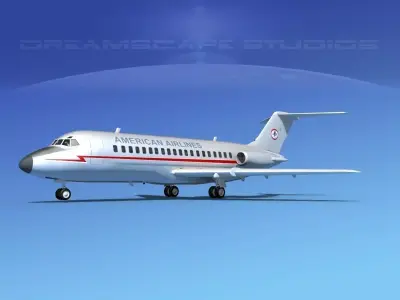 Douglas DC-9-15 American Airlines 3D model