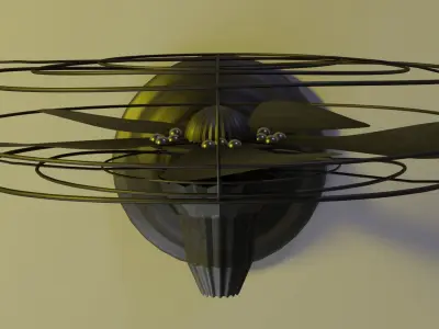 Antique retro-industrial fan sculpture 3D model