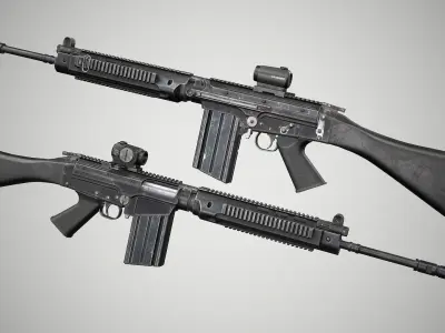 FN FAL Tactical Low-poly 3D model