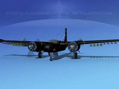 Douglas A-26K Invader Anti Cuba 3D model