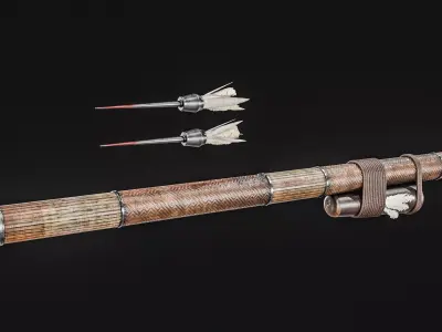 Darts Blow Gun  Low-poly 3D model