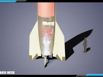 V2 ROCKET BASE MESH Low-poly 3D model