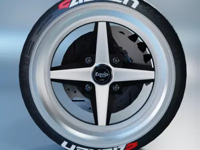 Work Equip 01 Wheel Low-poly 3D model