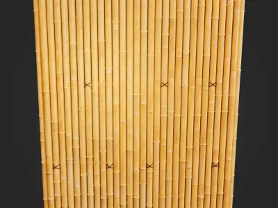 Bamboo fence Japanese Vr Low poly AA Low-poly 3D model