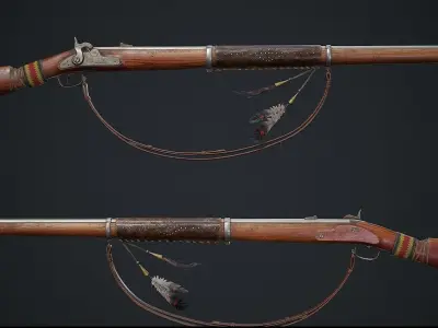 Musket 1863 Game ready Low-poly 3D model