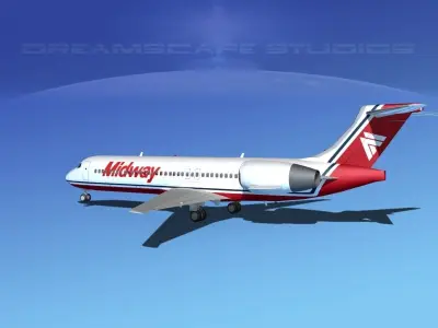 Boeing 717-200 Midway 3D model