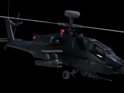 Helicopter Apache Lowpoly 4k Low-poly 3D model