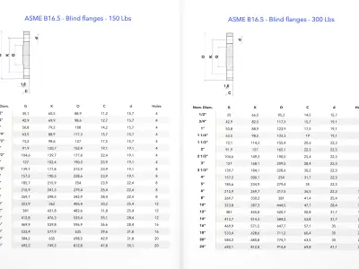 ASME B16-5 Blind Flanges - 150Lbs and 300Lbs - CAD Files 3D model
