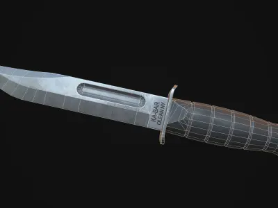 KA-BAR knife Low-poly 3D model