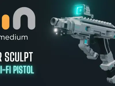 Sci-fi Pistol Free low-poly 3D model