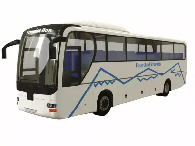 Electric Bus Low Poly Low-poly 3D model