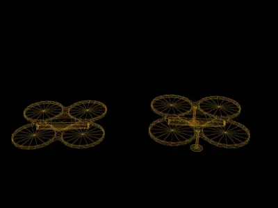 Cyberpunk Drones Low Poly  Game Ready Low-poly 3D model