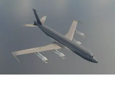 RC-135A Style Military Jet - Custom 1950s Transport Low-poly 3D model