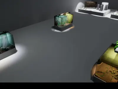 Aquariums Customizable Low-poly 3D model