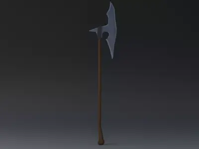 Halberd Low Poly 3D Model Low-poly 3D model