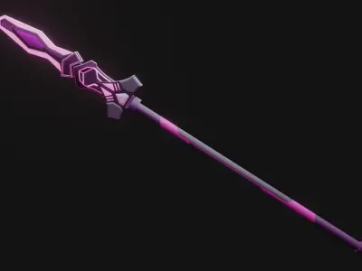 5 different weapons Low-poly 3D model