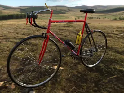 Realistic Vintage Road Bicycle 3D Model Low-poly 3D model