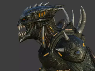 Alien Vorgon Low-poly 3D model