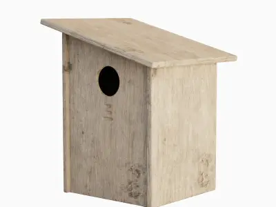 Wooden Birdhouse C Set 3D model