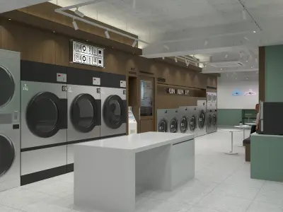Coin Laundromat 01 commercial 3D model