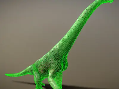Giraffatitan The Towering Giant of the Jurassic Skies Low-poly 3D model