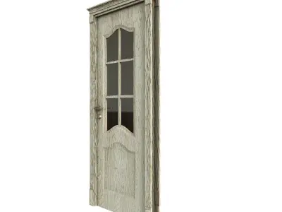 Door with glass Low-poly 3D model purchase