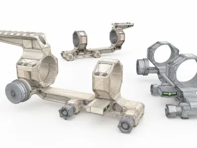 Badger Ordnance Condition One Modular 34mm and 30mm Scope Mount Free low-poly 3D model