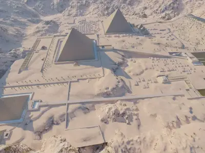 ancient egyptian pharaohs buildings-Ancient Egyptian Temple 3D model