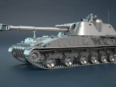 2S3 Akatsiya High-Poly 3D model