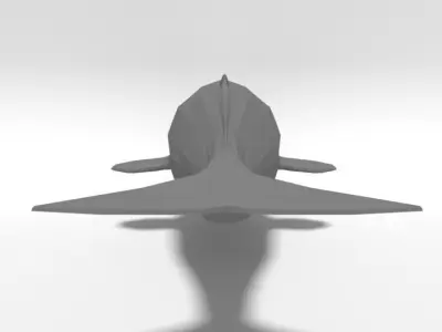 Low Poly Cartoon Sperm Whale  Low-poly 3D model