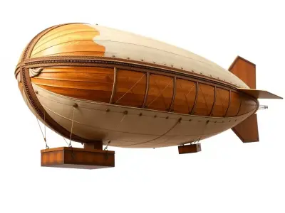 Vintage Airship Wood model pack Low-poly 3D model