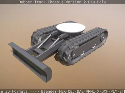 Rubber Track Chassis Version 2 Low-Poly Low-poly 3D model