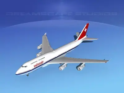 Boeing 747-400 Swissair 3D model