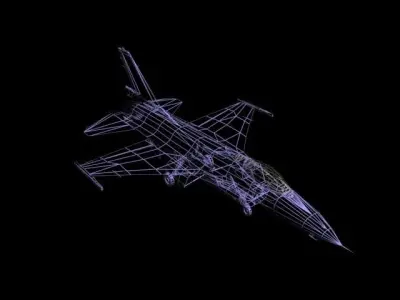 F16 Thunderbird Low-poly 3D model