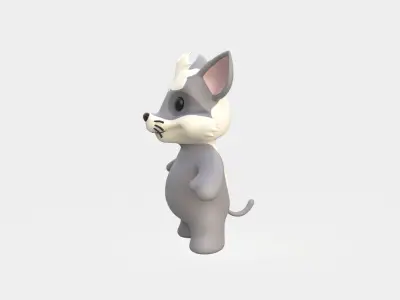 Little animal baby - Ratel cute - Character028 Low-poly 3D model