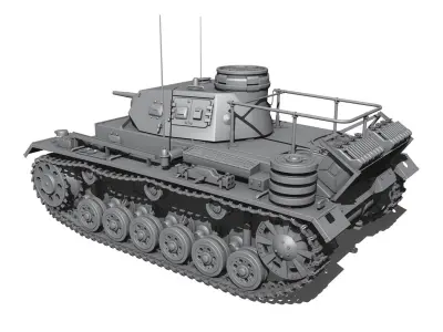 PzBefWg III - Ausf E - Command Tank 3D model