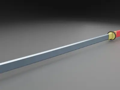 Katana 3D model Low-poly game-ready samurai sword Free low-poly 3D model