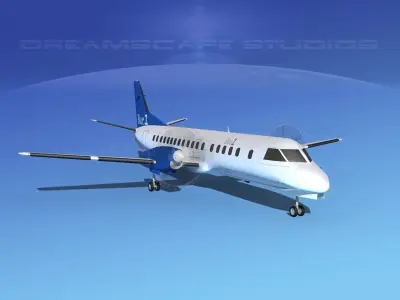 SAAB 2000 Blue 1 3D model